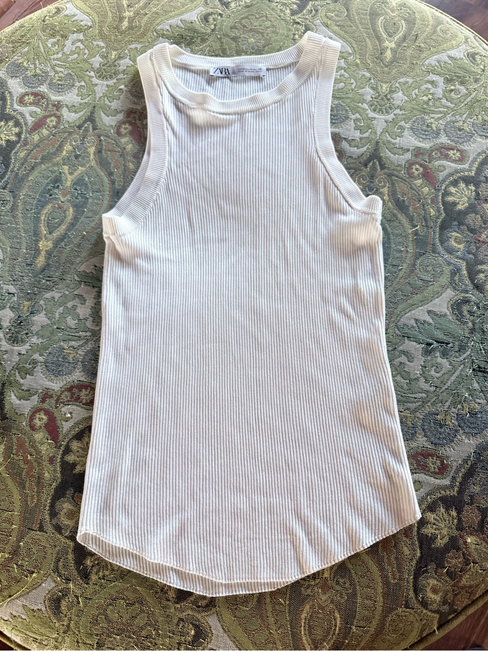 Zara White Ribbed Tank Top - Picture 3 of 6